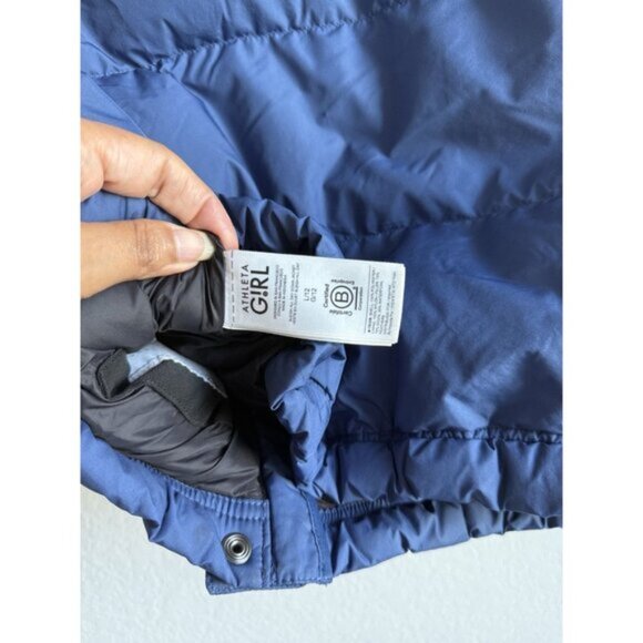 Athleta Girl‎ Sleigh All Day Down Puff Jacket In Damask Blue Size L/12 Winter - Picture 15 of 16